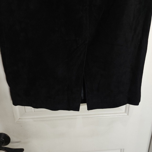 Vintage Rem Garson Pencil Skirt Womens 8 Black Suede Lined Back Slit Zip - Picture 6 of 8